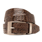 Massimo Genuine Exotic Caiman Flank Belt Brown