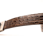 Massimo Genuine Exotic Caiman Flank Belt Brown