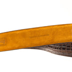 Massimo Genuine Exotic Caiman Flank Belt Brown