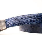 Massimo Exotic Caiman Flank Belt All Sizes Navy