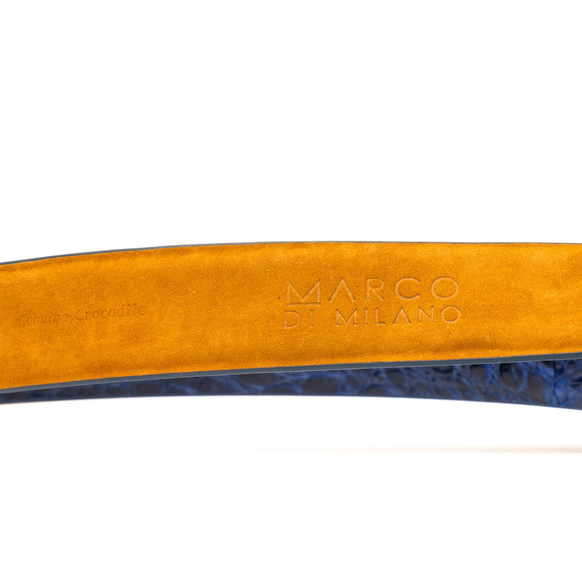 Massimo Exotic Caiman Flank Belt All Sizes Navy
