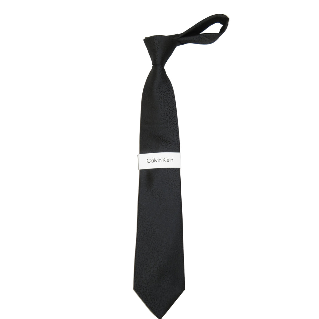 Men's Calvin Klein Tie Classic Woven Silky Texture Baker #Calvin-6 Black