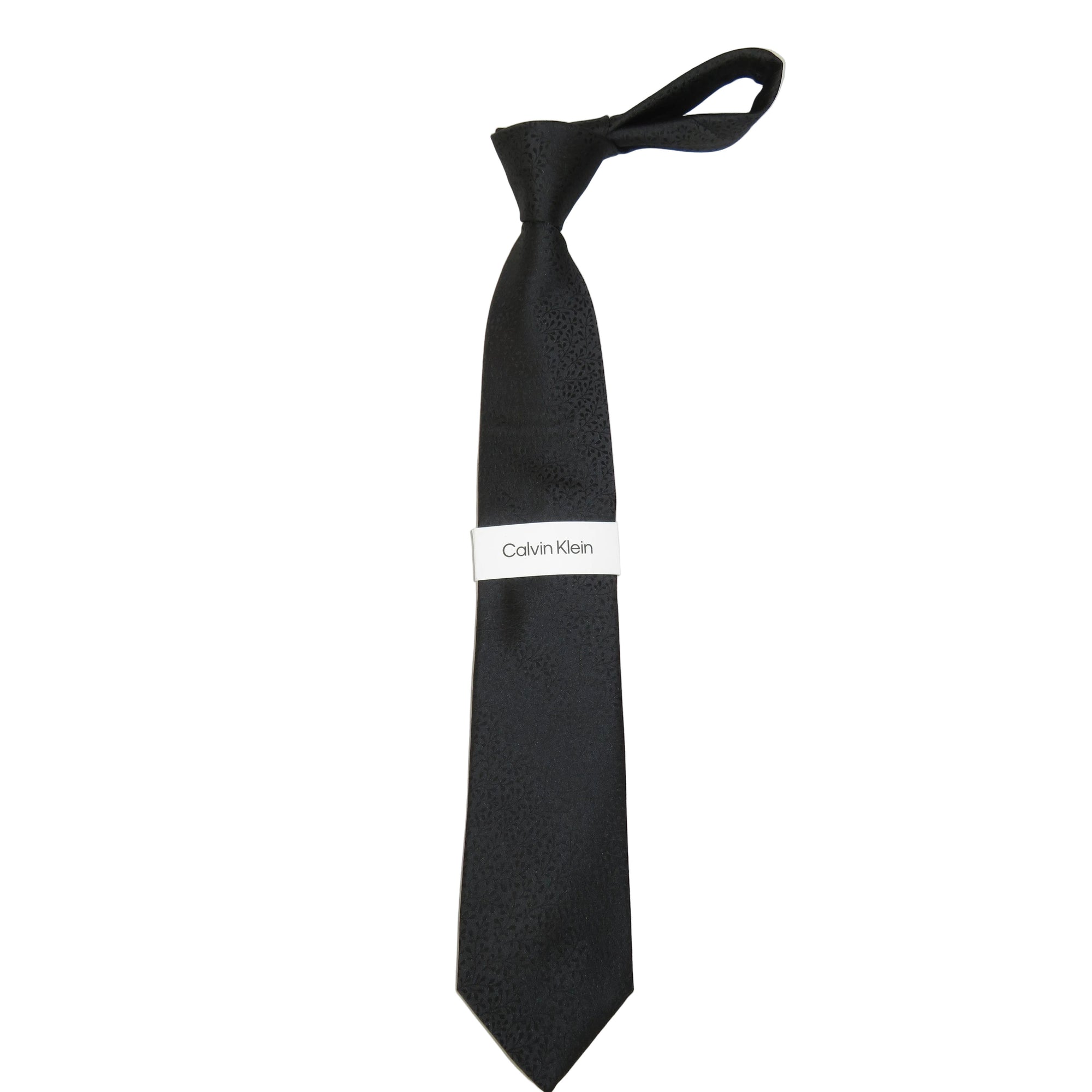 Men's Calvin Klein Tie Classic Woven Silky Texture Baker #Calvin-6 Black
