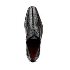 Cancun Genuine Hornback Caiman Crocodile Dress Derby's Shoes Black