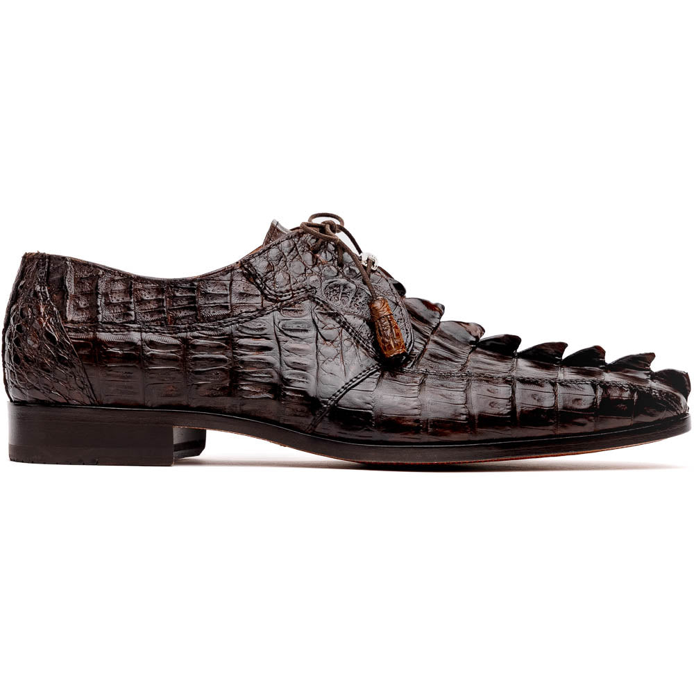 Cancun Genuine Hornback Caiman Crocodile dress Shoes Brown