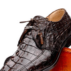 Cancun Genuine Hornback Caiman Crocodile dress Shoes Brown