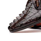 Cancun Genuine Hornback Caiman Crocodile dress Shoes Brown