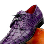 Cancun Genuine Caiman Crocodile Dress Derby's Shoes Purple
