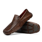 Capri Genuine Snake Exotic Driving Shoes Natural