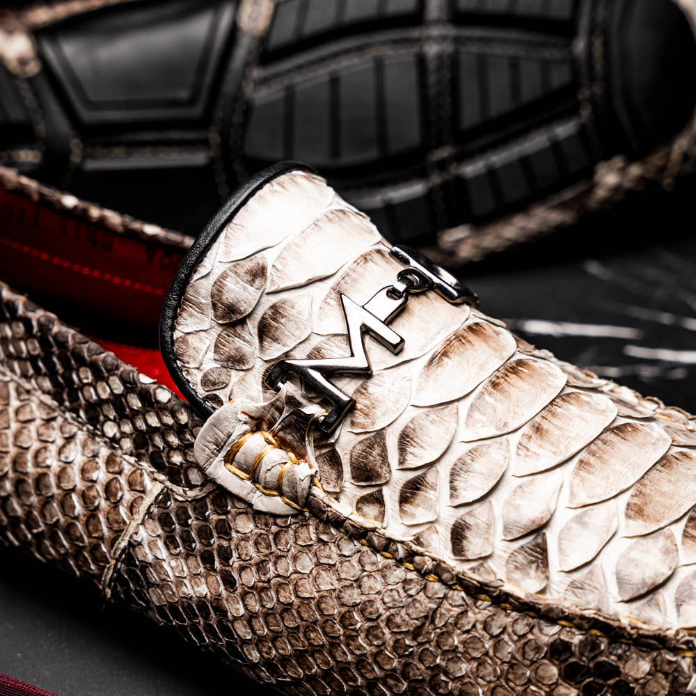 Capri Genuine Snake Exotic Driving Shoes Natural