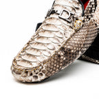 Capri Genuine Snake Exotic Driving Shoes Natural