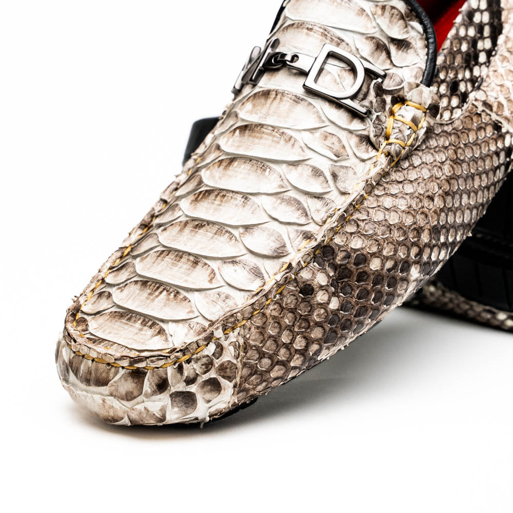 Capri Genuine Snake Exotic Driving Shoes Natural