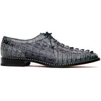 Caribe Genuine Hornbak Caiman Crocodile Dress Shoes Dark Gray
