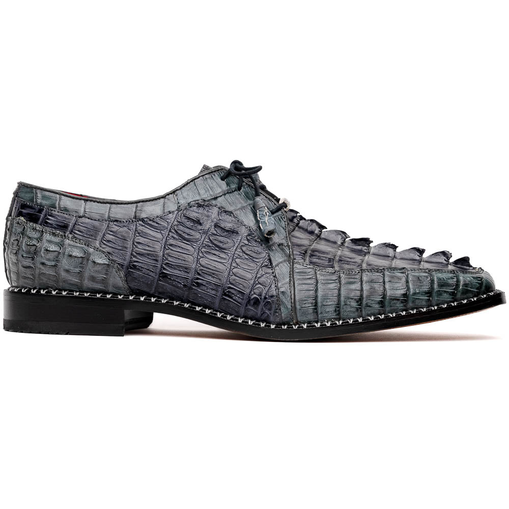 Caribe Genuine Hornbak Caiman Crocodile Dress Shoes Dark Gray
