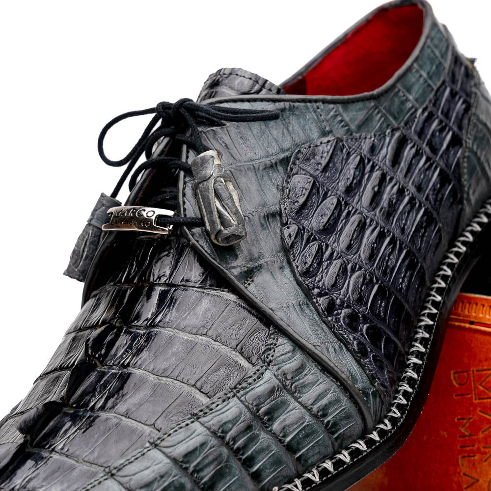 Caribe Genuine Hornbak Caiman Crocodile Dress Shoes Dark Gray