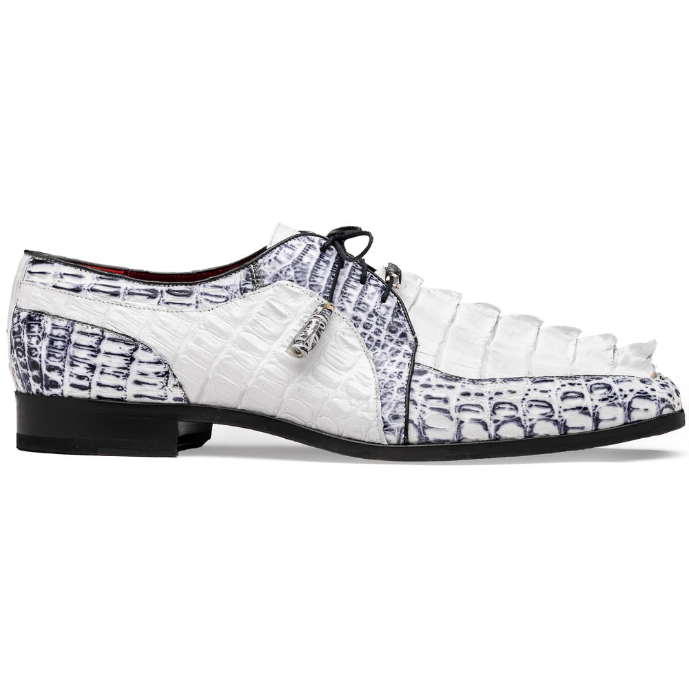 Marco Di Milano genuine hornback caiman crocodile Shoes Caribe White