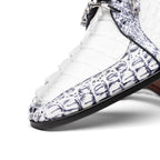 Marco Di Milano genuine hornback caiman crocodile Shoes Caribe White