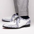 Marco Di Milano genuine hornback caiman crocodile Shoes Caribe White