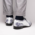 Marco Di Milano genuine hornback caiman crocodile Shoes Caribe White