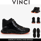 Vinci The Caesars Black Leather High-Top Men Sneaker