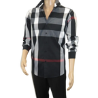 Men's Sports Shirt Clavi By Moderno Checker Plaid Long Sleeves CJLS-104 Black