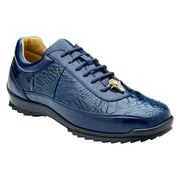 Belvedere Coda Fashion Sneakers Indigo Blue Genuine Alligator