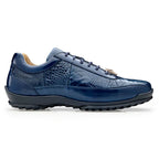 Belvedere Coda Fashion Sneakers Indigo Blue Genuine Alligator