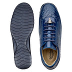 Belvedere Coda Fashion Sneakers Indigo Blue Genuine Alligator