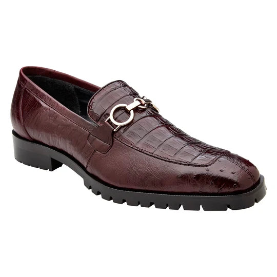 Belvedere Corso - Burgundy Caiman Ostrich Loafer R101