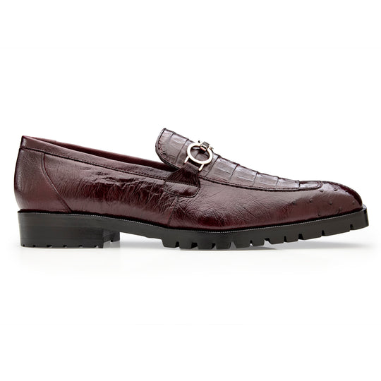 Belvedere Corso - Burgundy Caiman Ostrich Loafer R101
