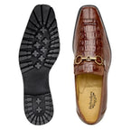 Belvedere Corso Men's Shoes  Walnut Caiman Ostrich Loafer R101