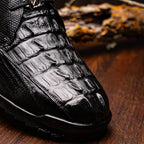 Genuine caiman hornback and original lizard skin Sneaker Shoes Crater Black