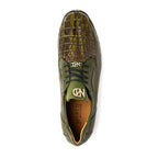 Genuine caiman hornback Crocodile and lizard skin Sneaker Crater Rustic Olive