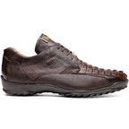 Genuine caiman hornback and original lizard skin Crater Brown