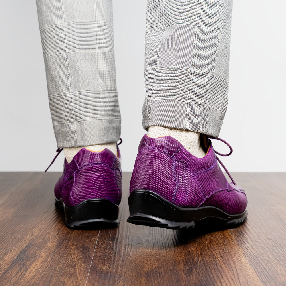 Marco Di Milano genuine caiman hornback & original lizard Sneaker Crater Purple
