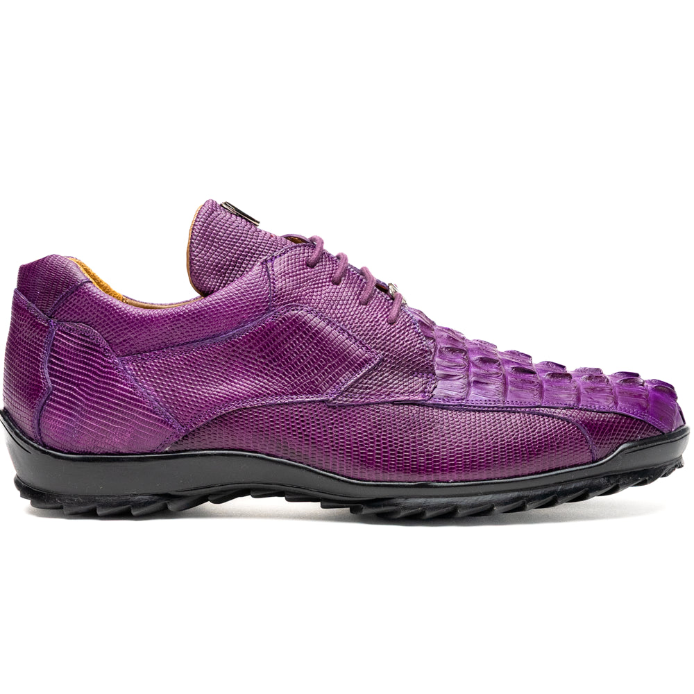 Marco Di Milano genuine caiman hornback & original lizard Sneaker Crater Purple