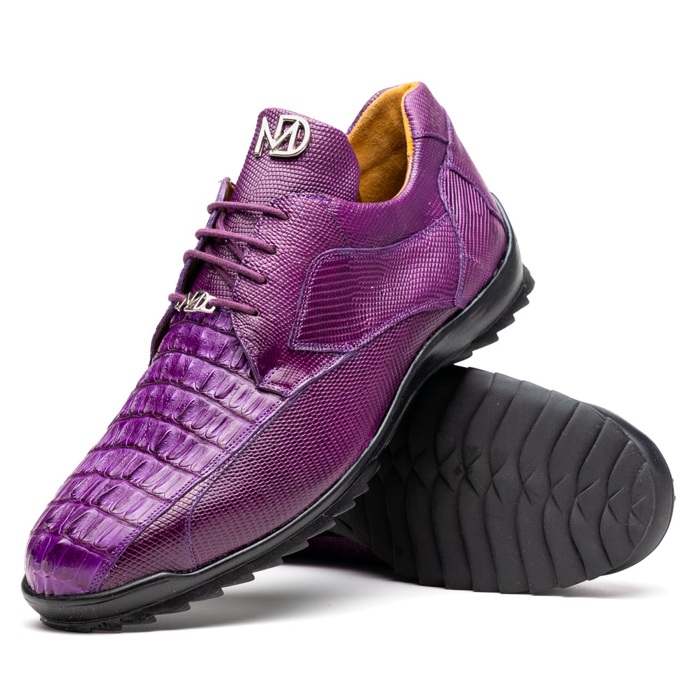 Marco Di Milano genuine caiman hornback & original lizard Sneaker Crater Purple