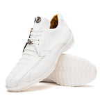 Marco Di Milano Caiman & Lizard Original Skin Sneaker Shoes Crater White