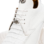Marco Di Milano Caiman & Lizard Original Skin Sneaker Shoes Crater White