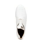 Marco Di Milano Caiman & Lizard Original Skin Sneaker Shoes Crater White