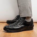 Genuine caiman hornback and original lizard skin Sneaker Shoes Crater Black