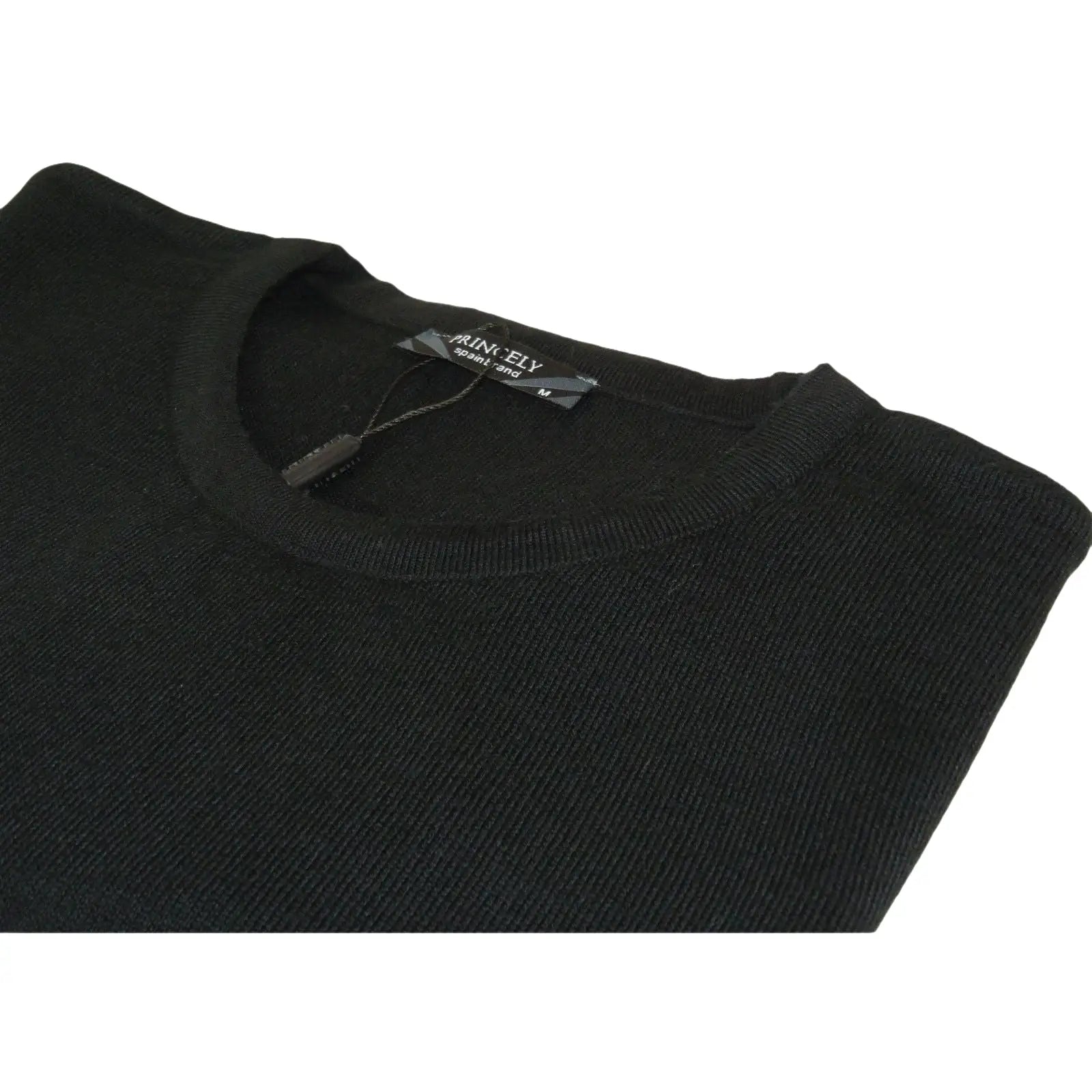 Crew Neck Merinos Wool Sweater PRINCELY From Turkey Soft Knits 1011 - 30 Black - J.Valintin Men's Wear Legend - 1011 - 30 - Black - M