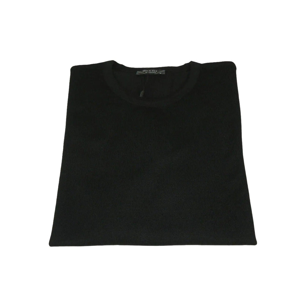 Crew Neck Merinos Wool Sweater PRINCELY From Turkey Soft Knits 1011 - 30 Black - J.Valintin Men's Wear Legend - 1011 - 30 - Black - M