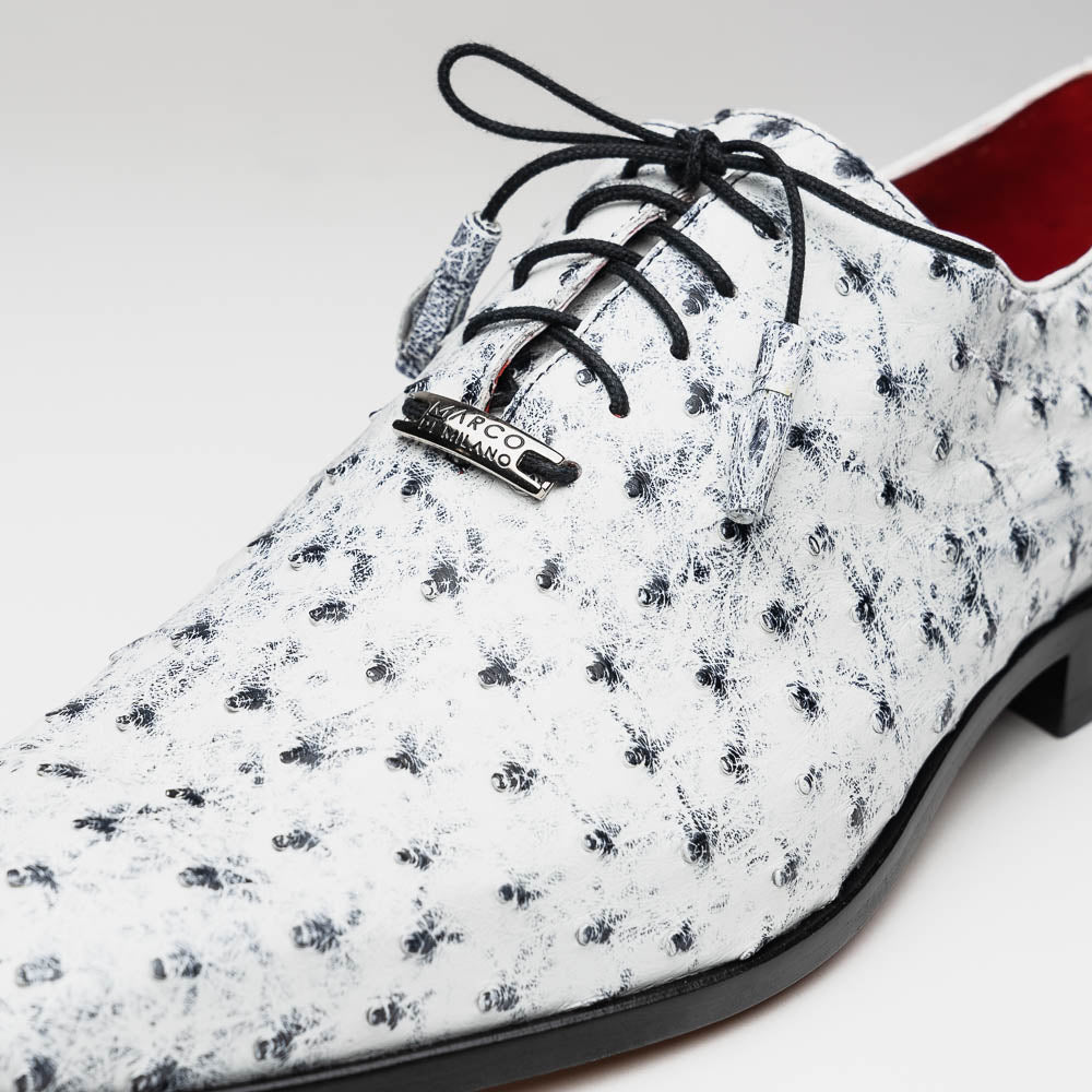Criss Genuine Ostrich Quill Dress Oxford Shoes Newspaper