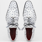 Criss Genuine Ostrich Quill Dress Oxford Shoes Newspaper