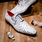 Criss Genuine Ostrich Quill Dress Oxford Shoes Newspaper