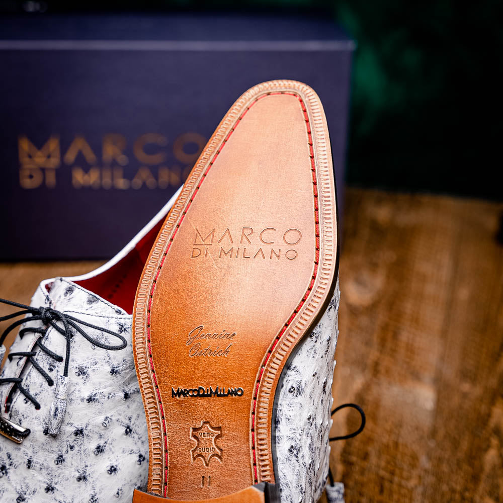 Criss Genuine Ostrich Quill Dress Oxford Shoes Newspaper