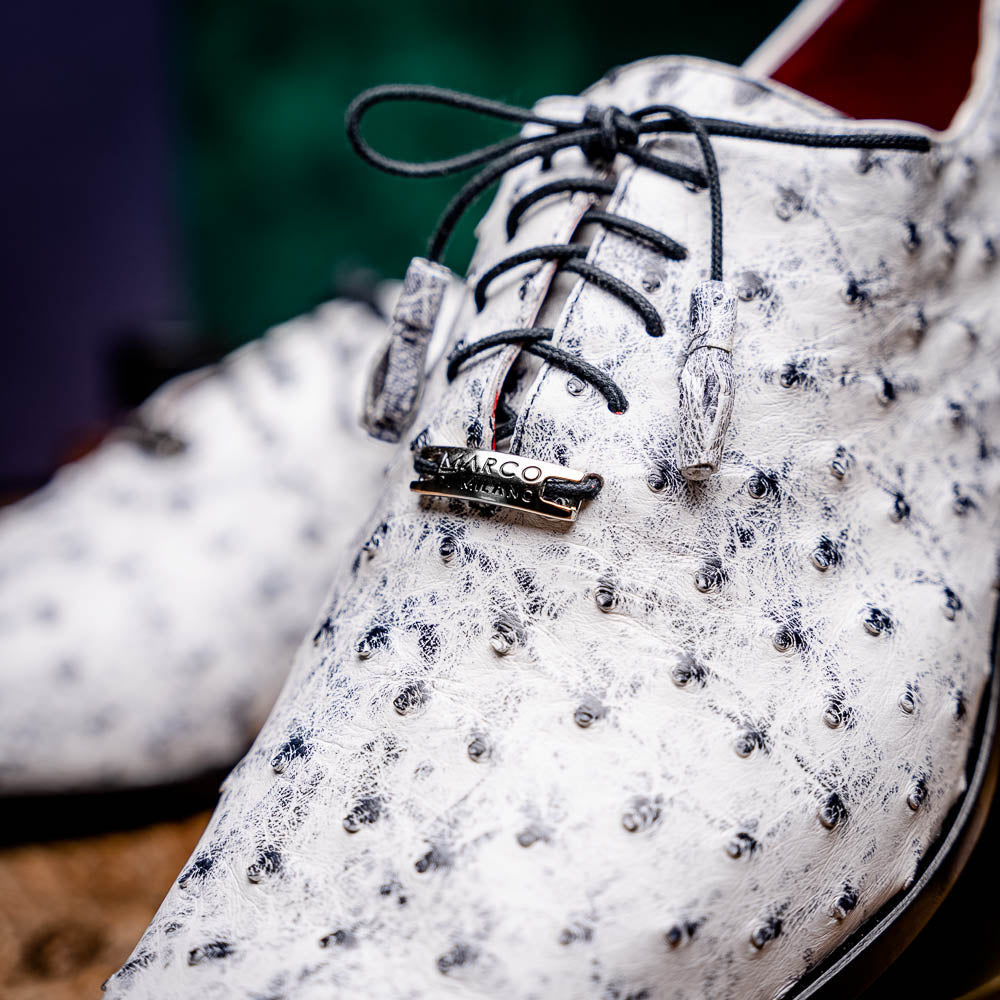 Criss Genuine Ostrich Quill Dress Oxford Shoes Newspaper