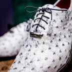 Criss Genuine Ostrich Quill Dress Oxford Shoes Newspaper