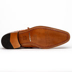 Criss  Genuine Ostrich Quill Dress Oxford Shoes Brandy